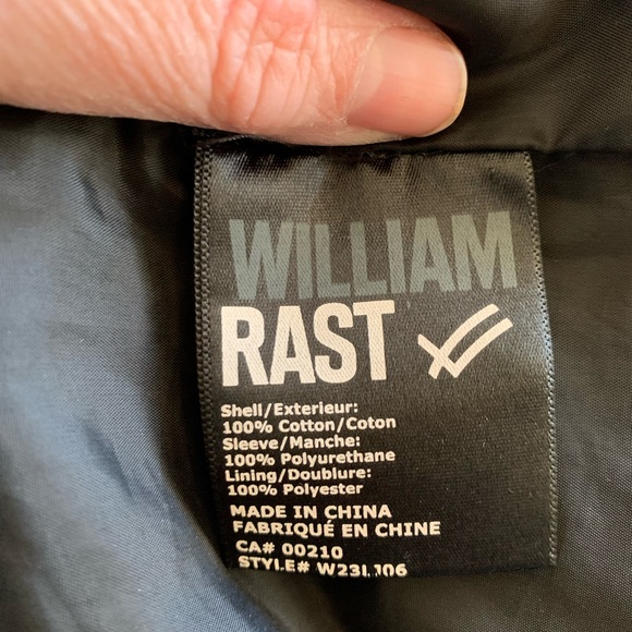 William Rast Canvas and Faux Leather Moto Jacket, Sz XS; khaki green/black - Picture 4 of 4